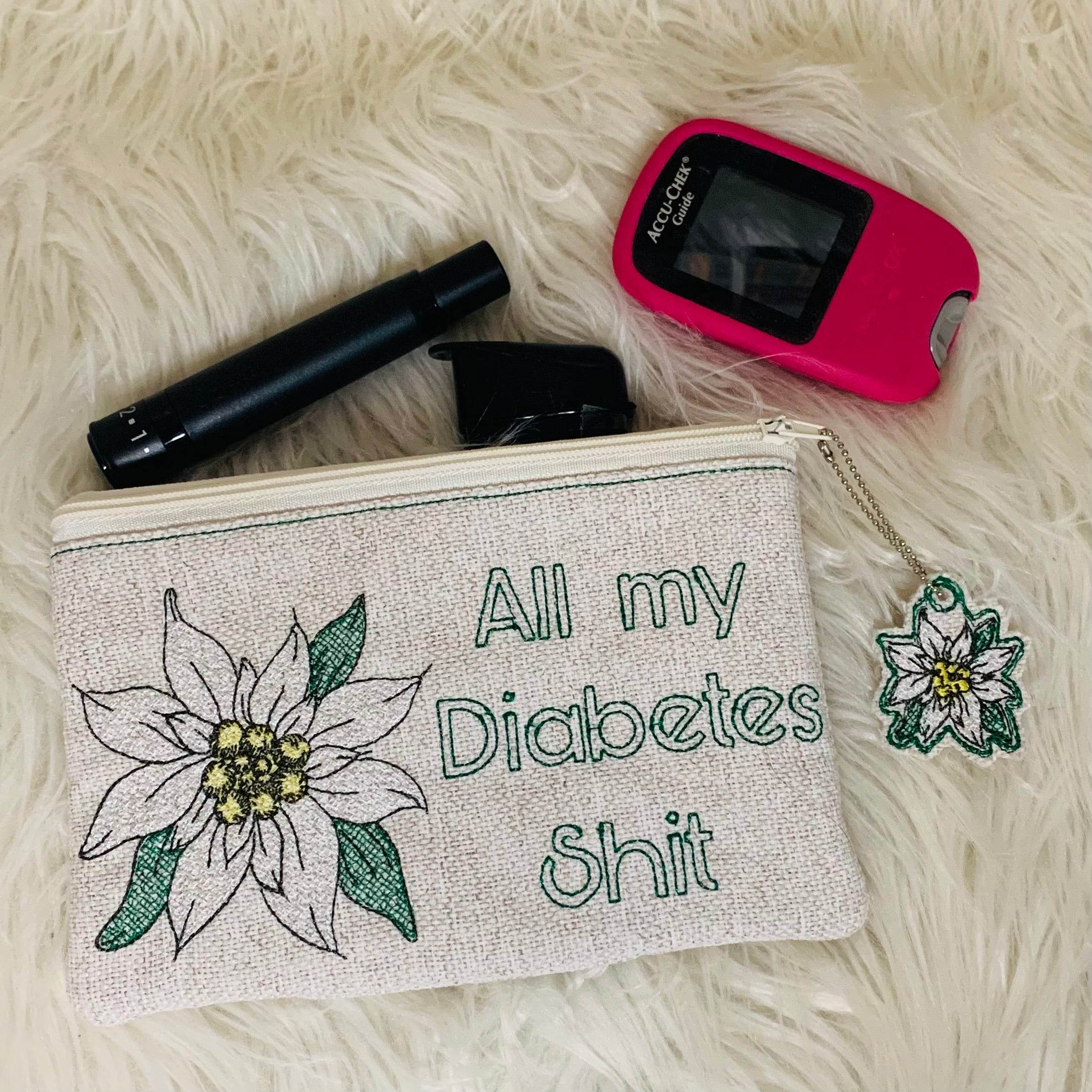 Stickdatei Diabetes Set mit Blume Set 962 - Sewando