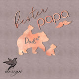Papatime Papabär Bester Papa rosé Bügelbild PNG - Sewando