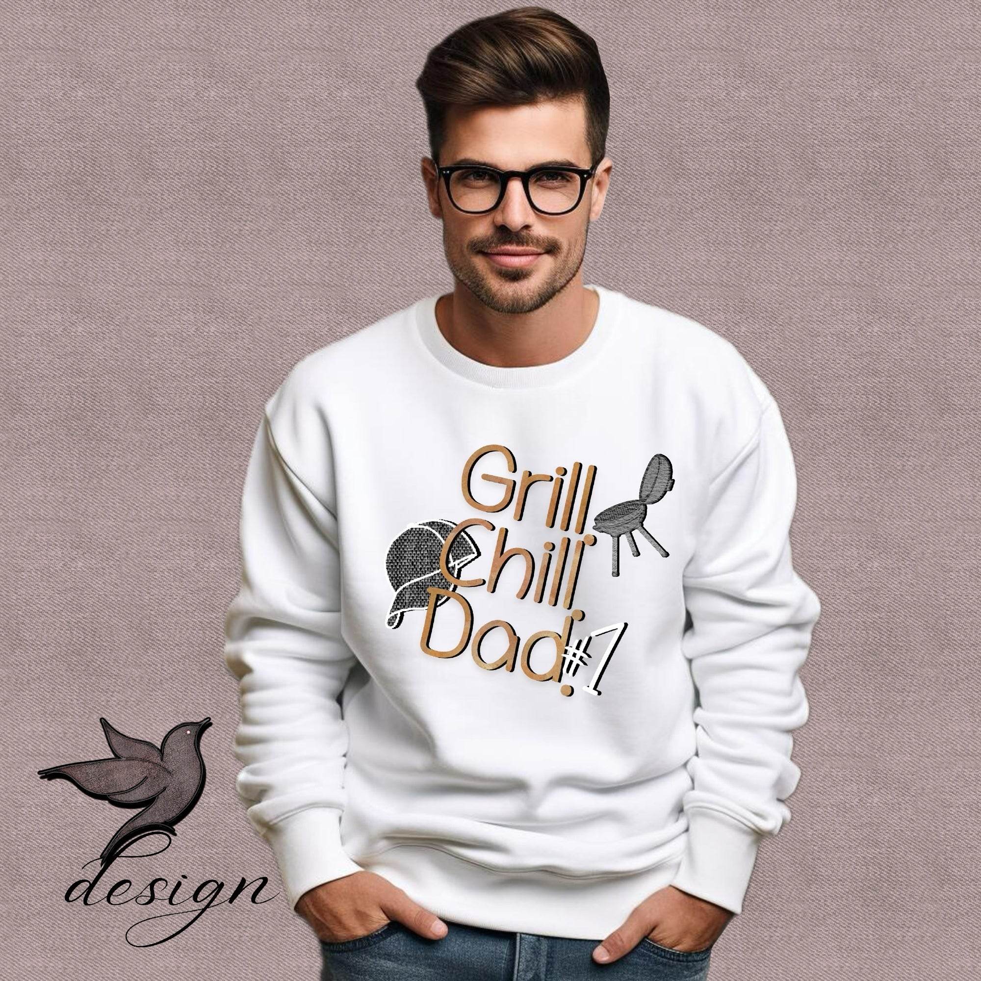 Papatime Grill.Chill.Dad. Bügelbild 2xPNG für Väter - Sewando
