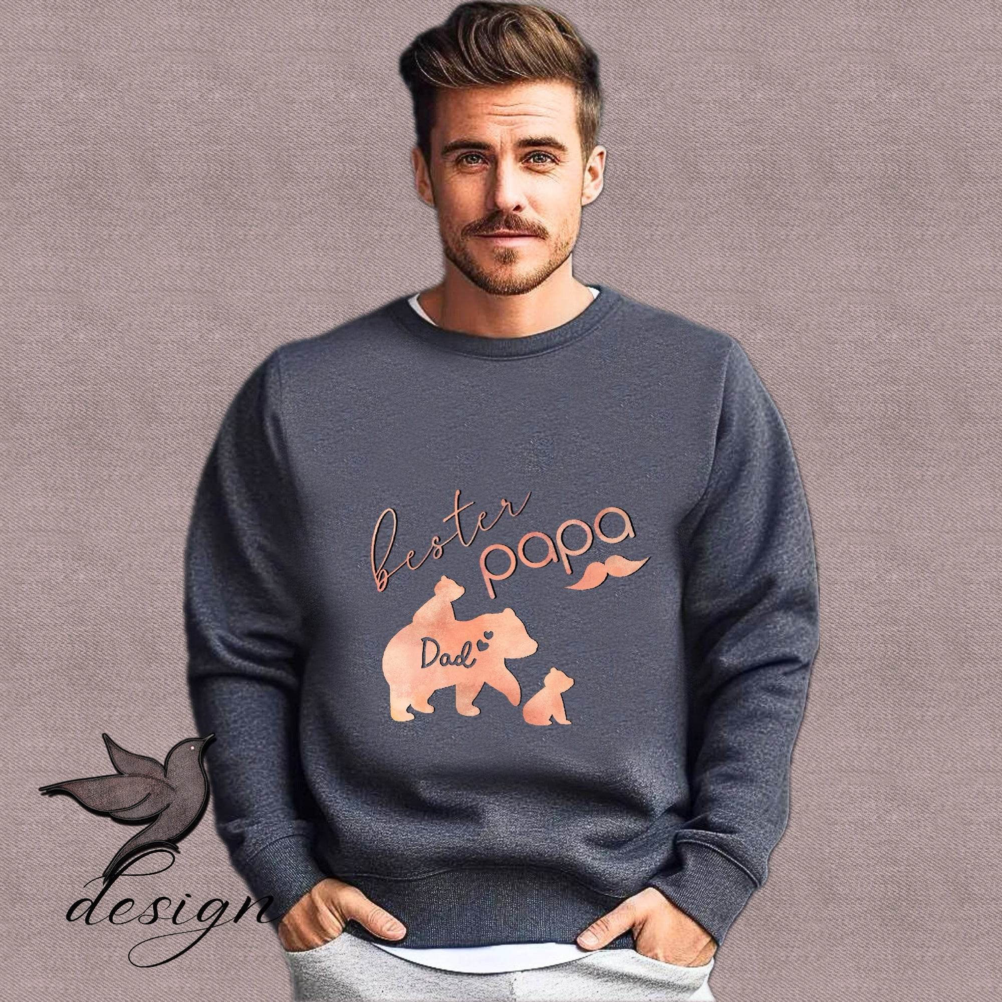 Papatime Papabär Bester Papa rosé Bügelbild PNG - Sewando