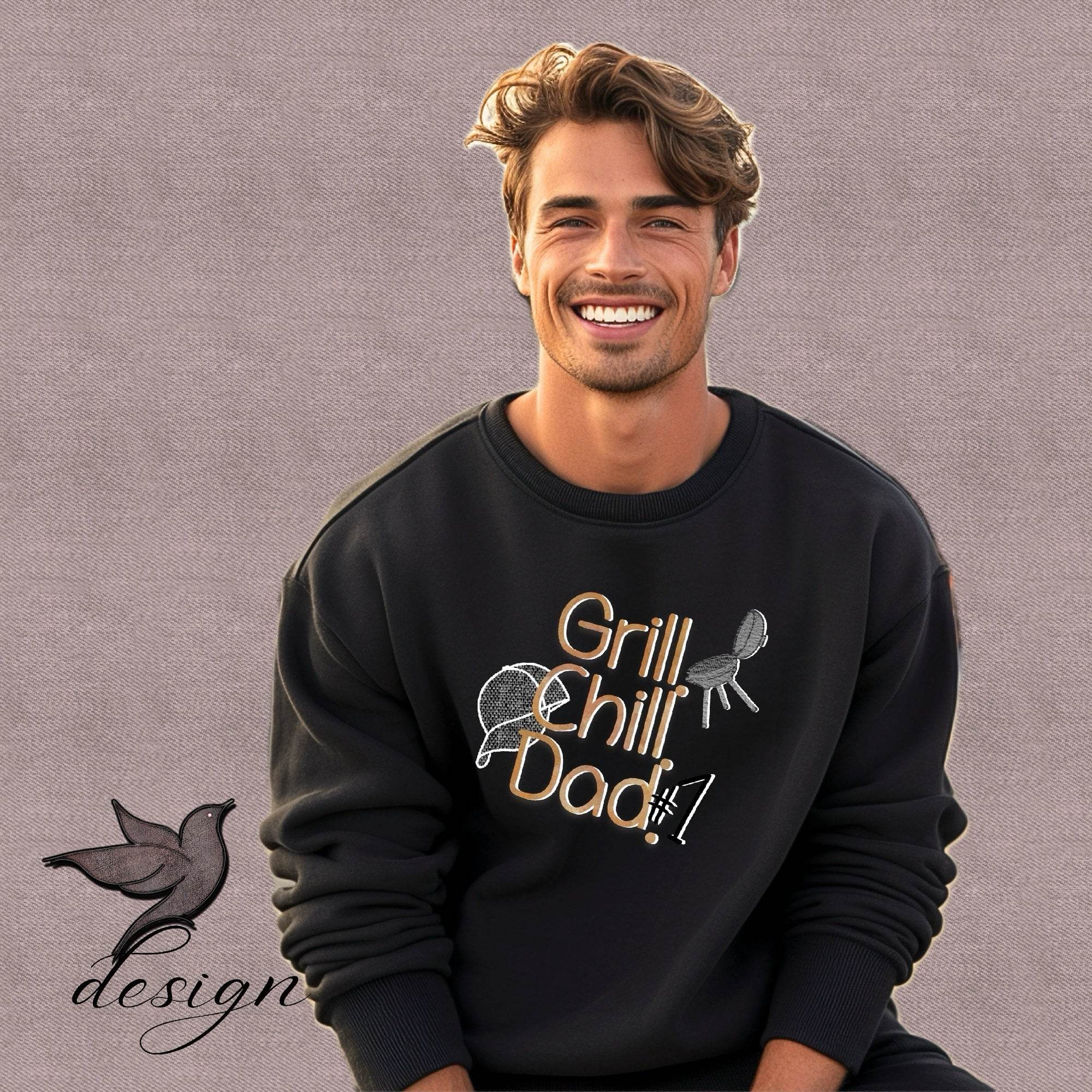 Papatime Grill.Chill.Dad. Bügelbild 2xPNG für Väter - Sewando