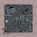 Papatime „Grill, Chill“ Graphit/Hellblau Stoffdesign - nicht exklusiv - Sewando