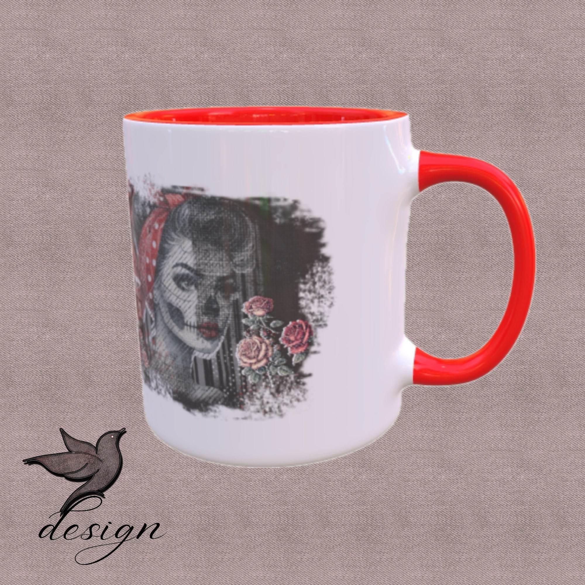 Rosy Rebel – Tassen-Design für Kaffeebecher (PNG-Datei) - Sewando