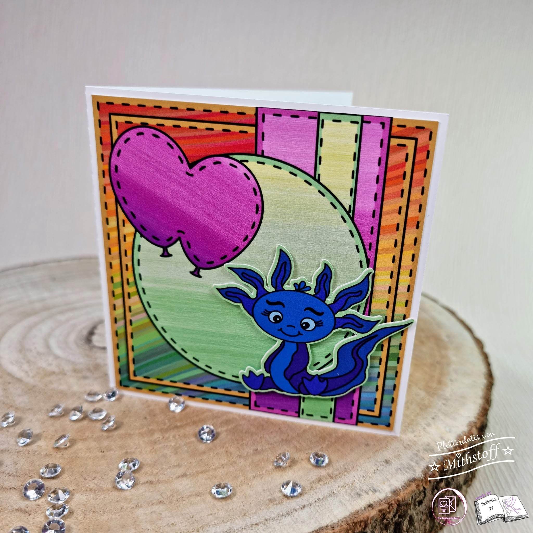 Süße Plotterdatei Axolotl - Mithstoff - PNG - DXF - SVG - Sewando