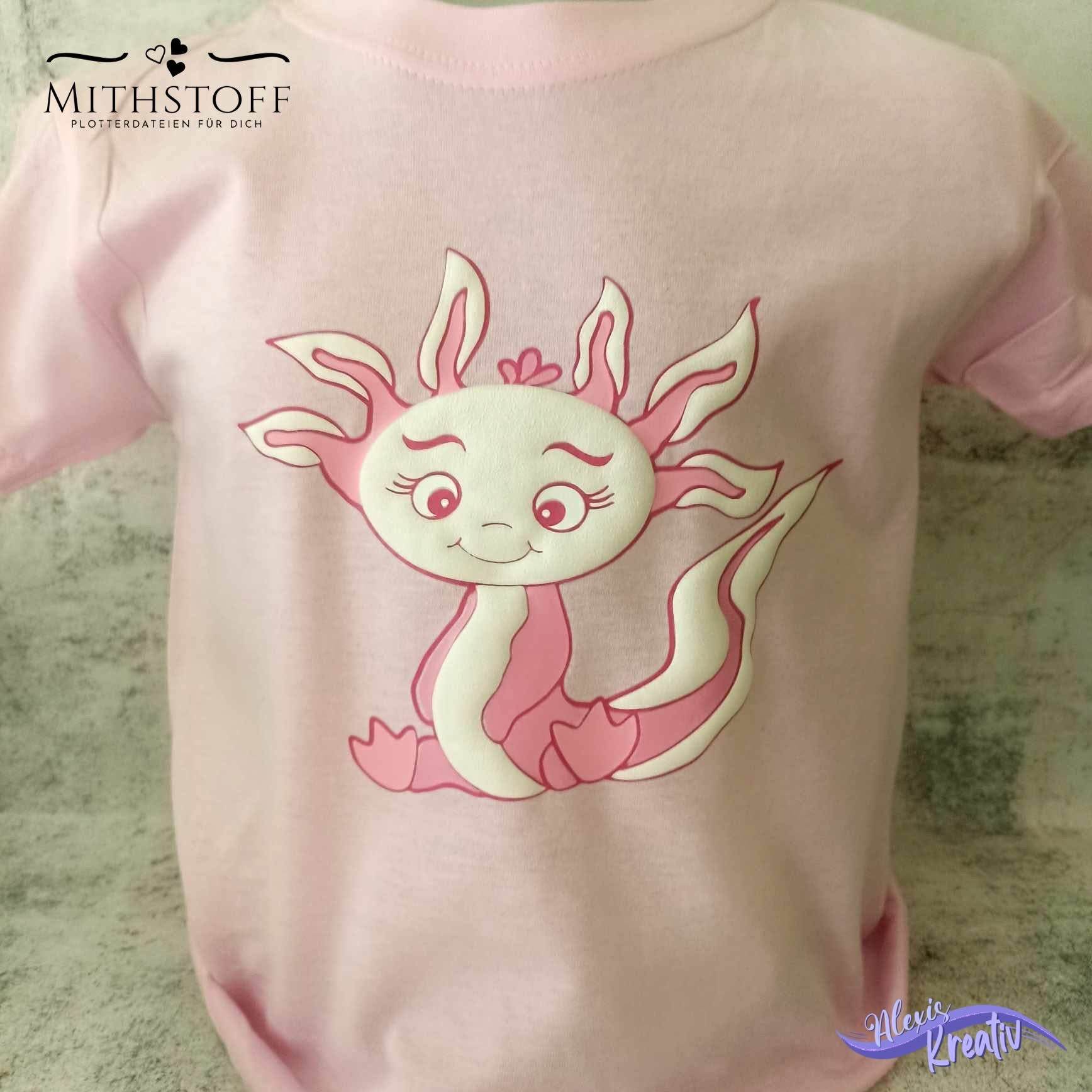 Süße Plotterdatei Axolotl - Mithstoff - PNG - DXF - SVG - Sewando