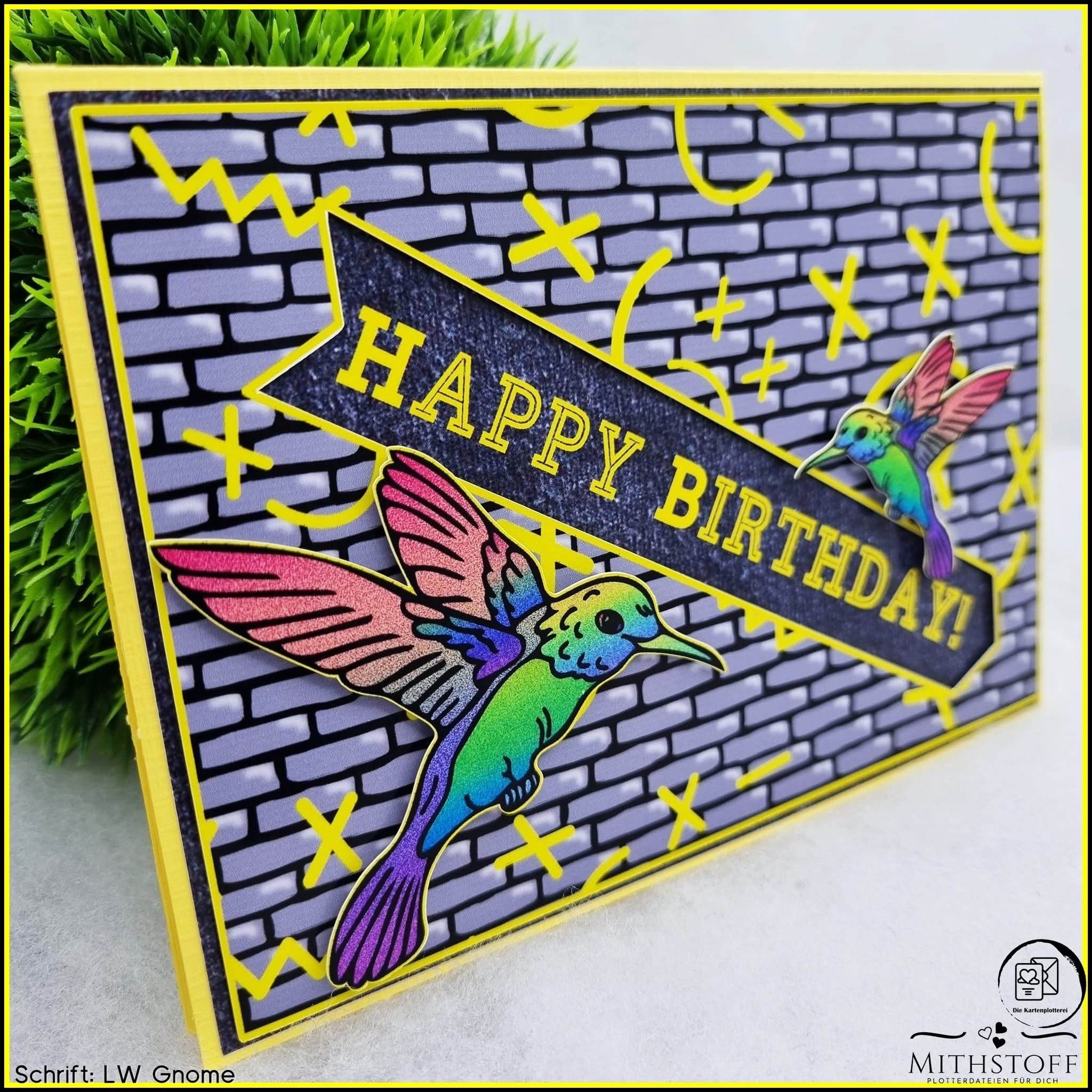 Süße Plotterdatei Strass-Kolibri - Mithstoff - PNG - DXF - SVG - Sewando