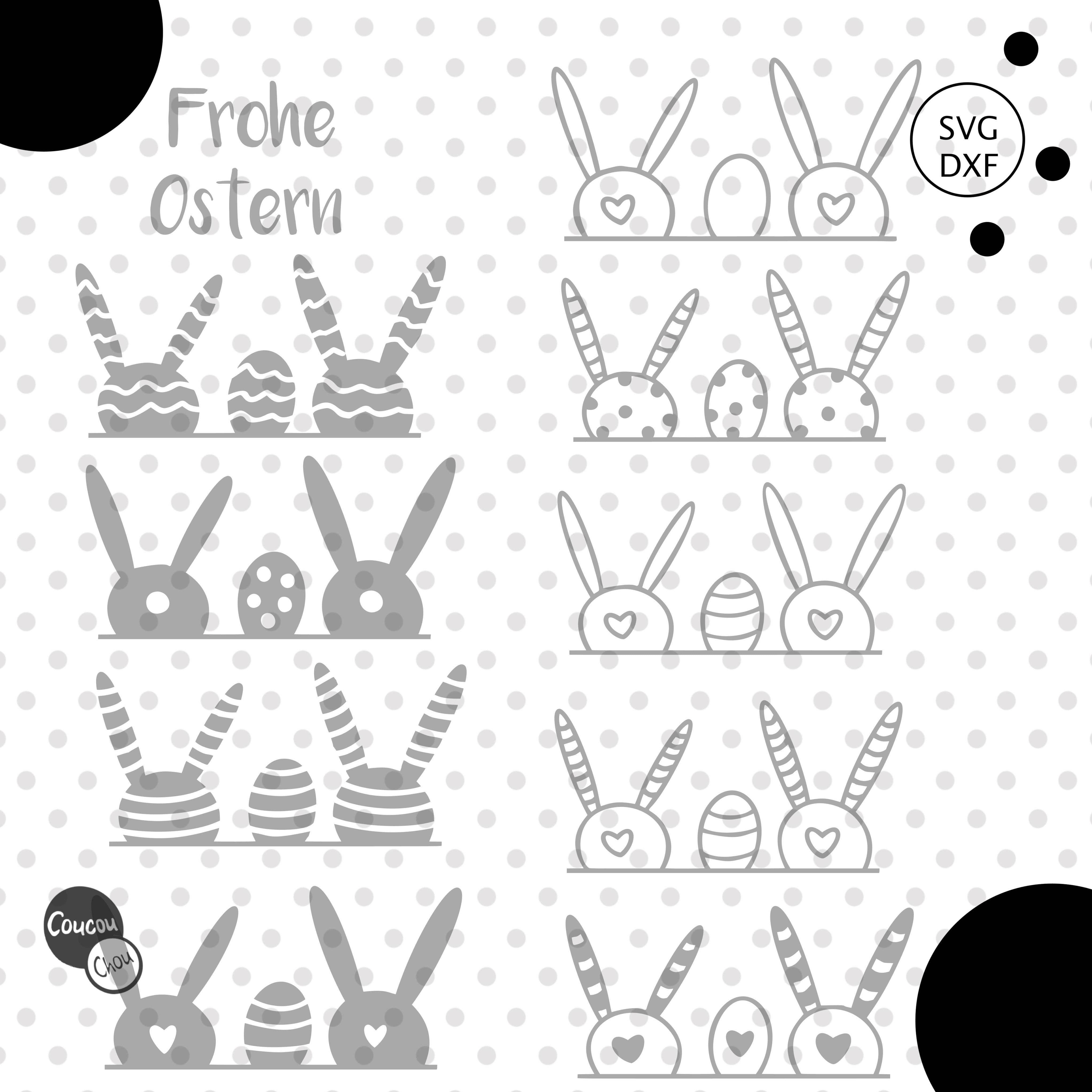 Plotterdatei Osterhasen Popos svg dxf - Sewando