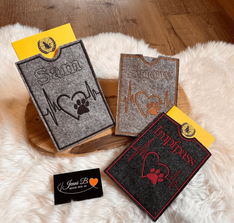 Stickdatei Impfpass Heimtierausweis Set 650 - Sewando