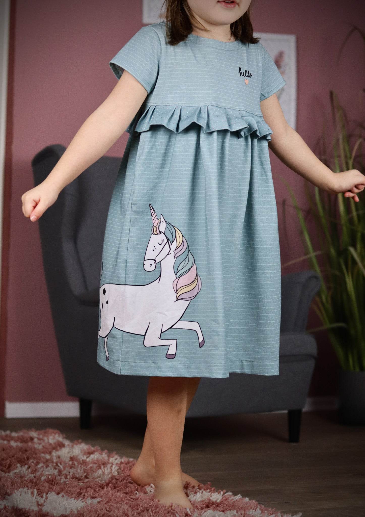 Schnittmuster Rüschenkleid Wini Maxi Gr. 104-146 - Sewando