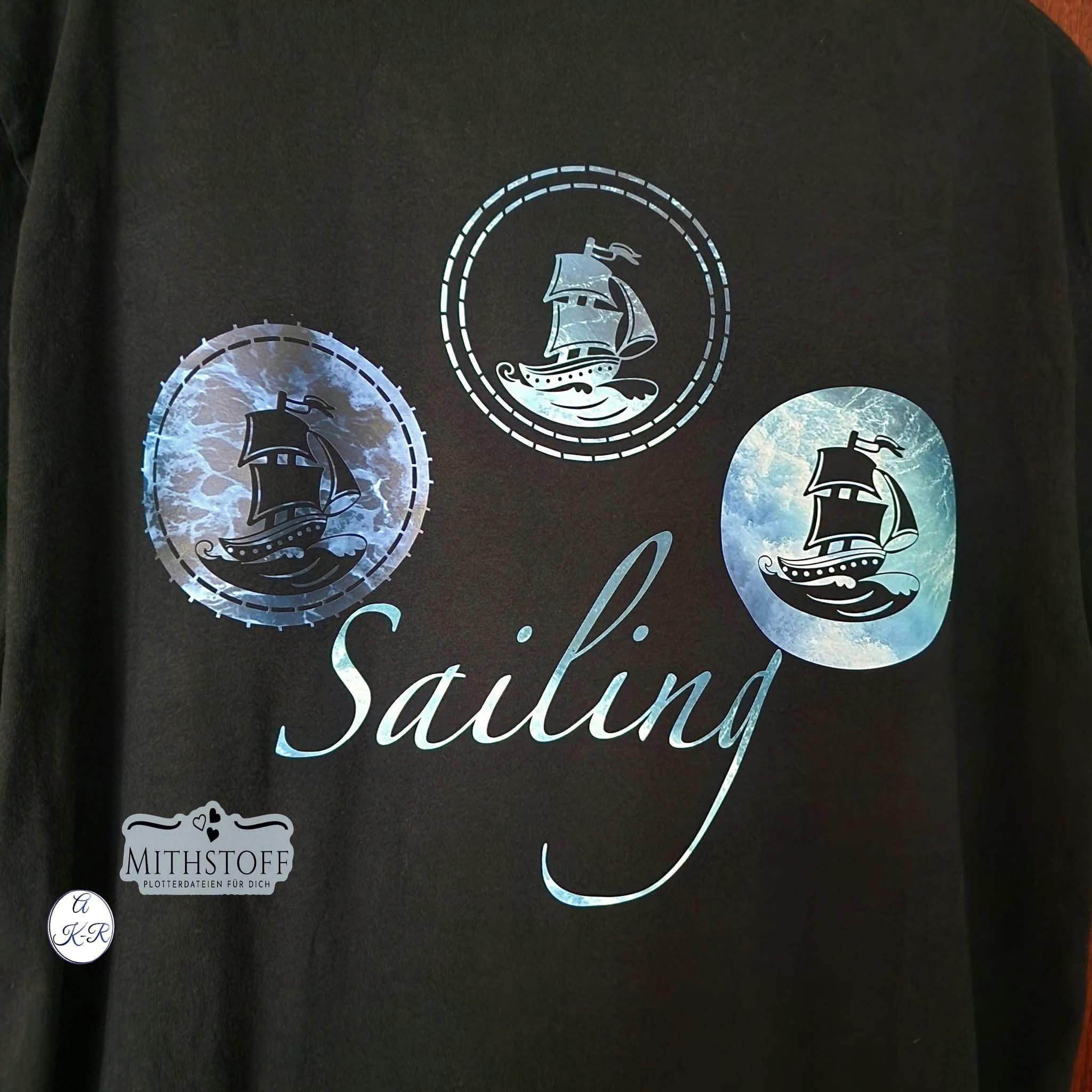 Tolle maritime Plotterdatei Sayling - 5 x Schiff - Mithstoff - PNG - DXF - SVG - Sewando