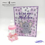 Riesiges Digipapierset Elefantenkinder - 120 Papiere & 12 Sayings, Digistamp - Sewando