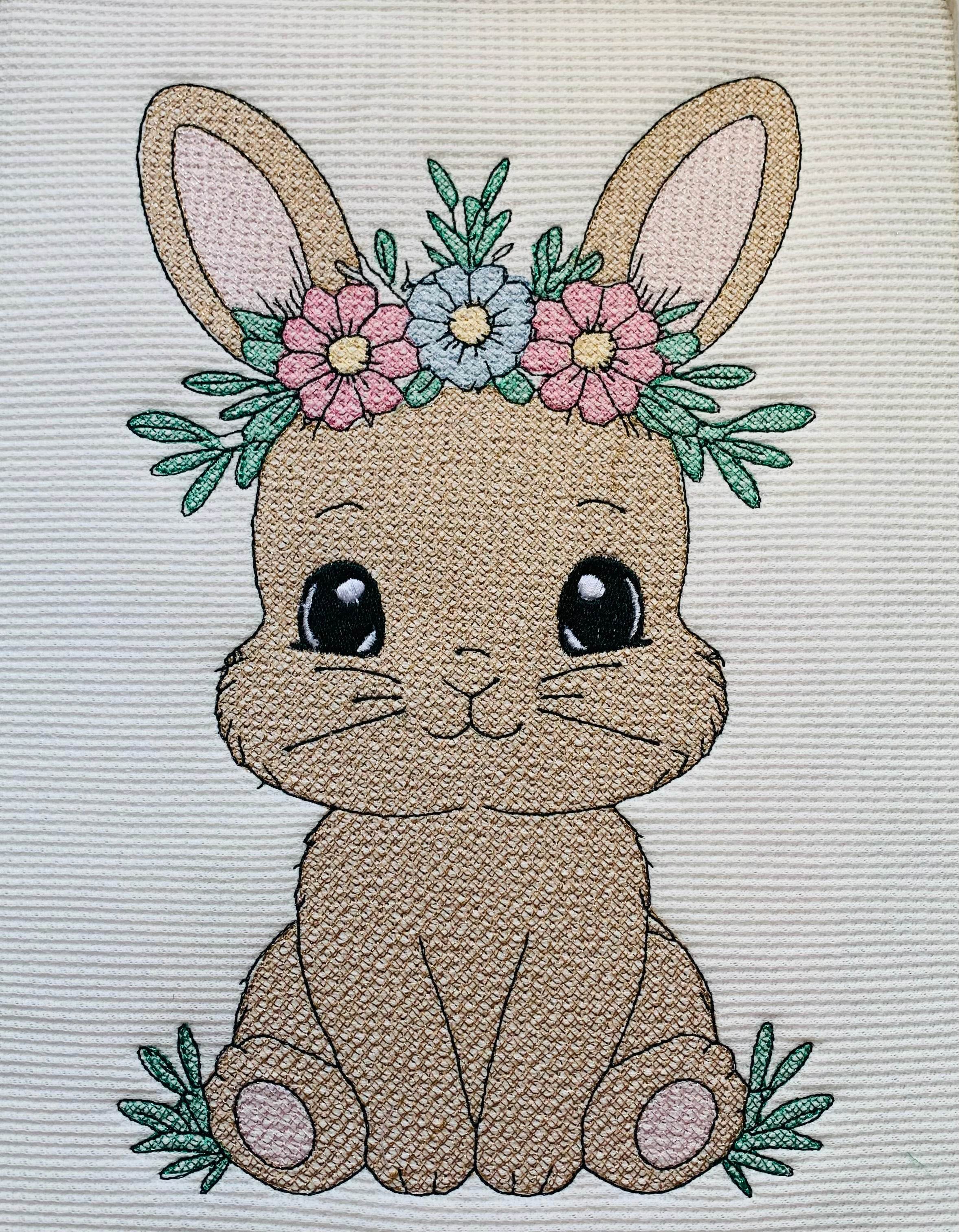 Stickdatei Hase 1 mit Blumen Set 2513 - Sewando