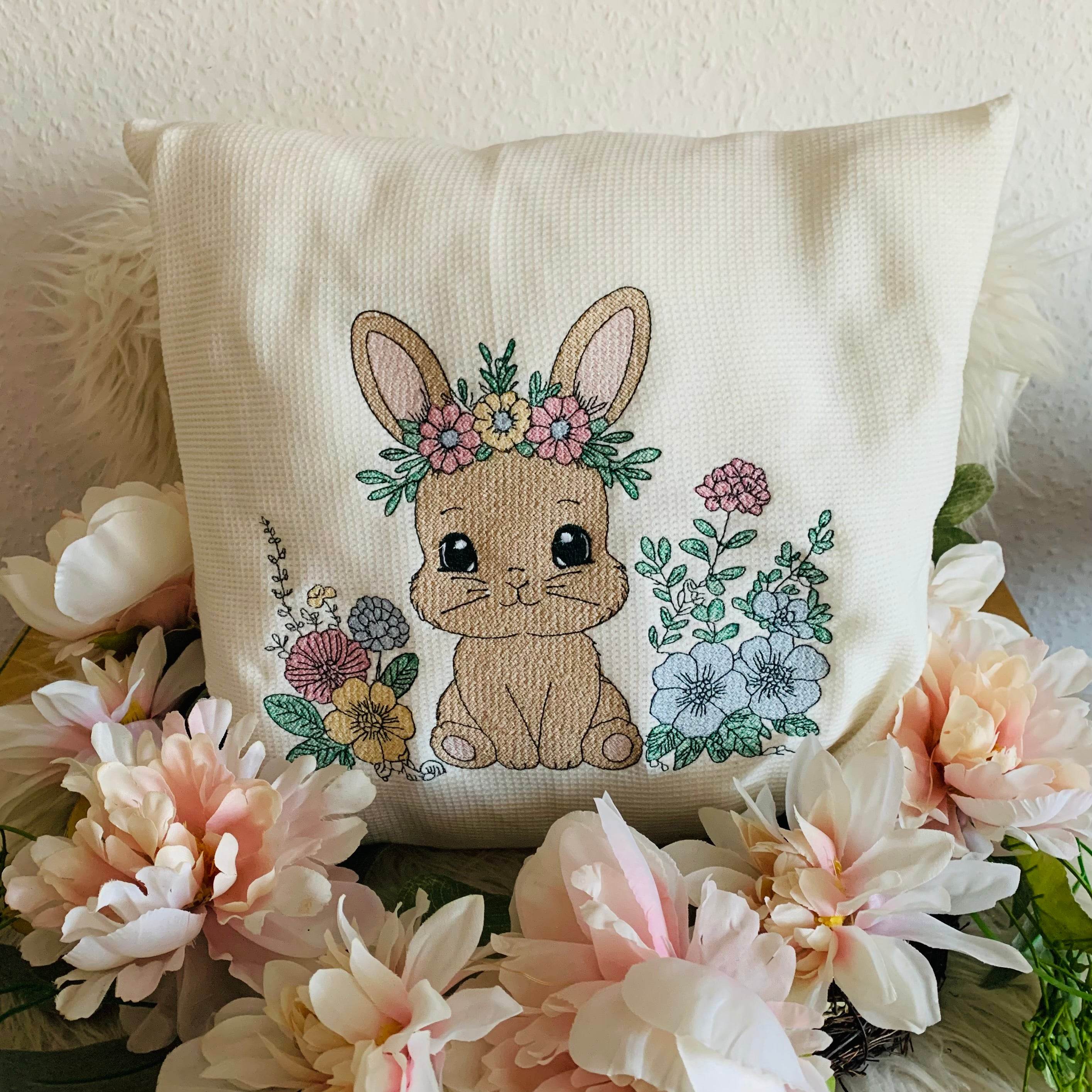 Stickdatei Hase 2 mit Blumen Set 2513 - Sewando