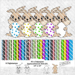 Plotterdatei - Osterhase Ostern - Inkl. 30 x Digipaper - SVG - DXF - Sewando