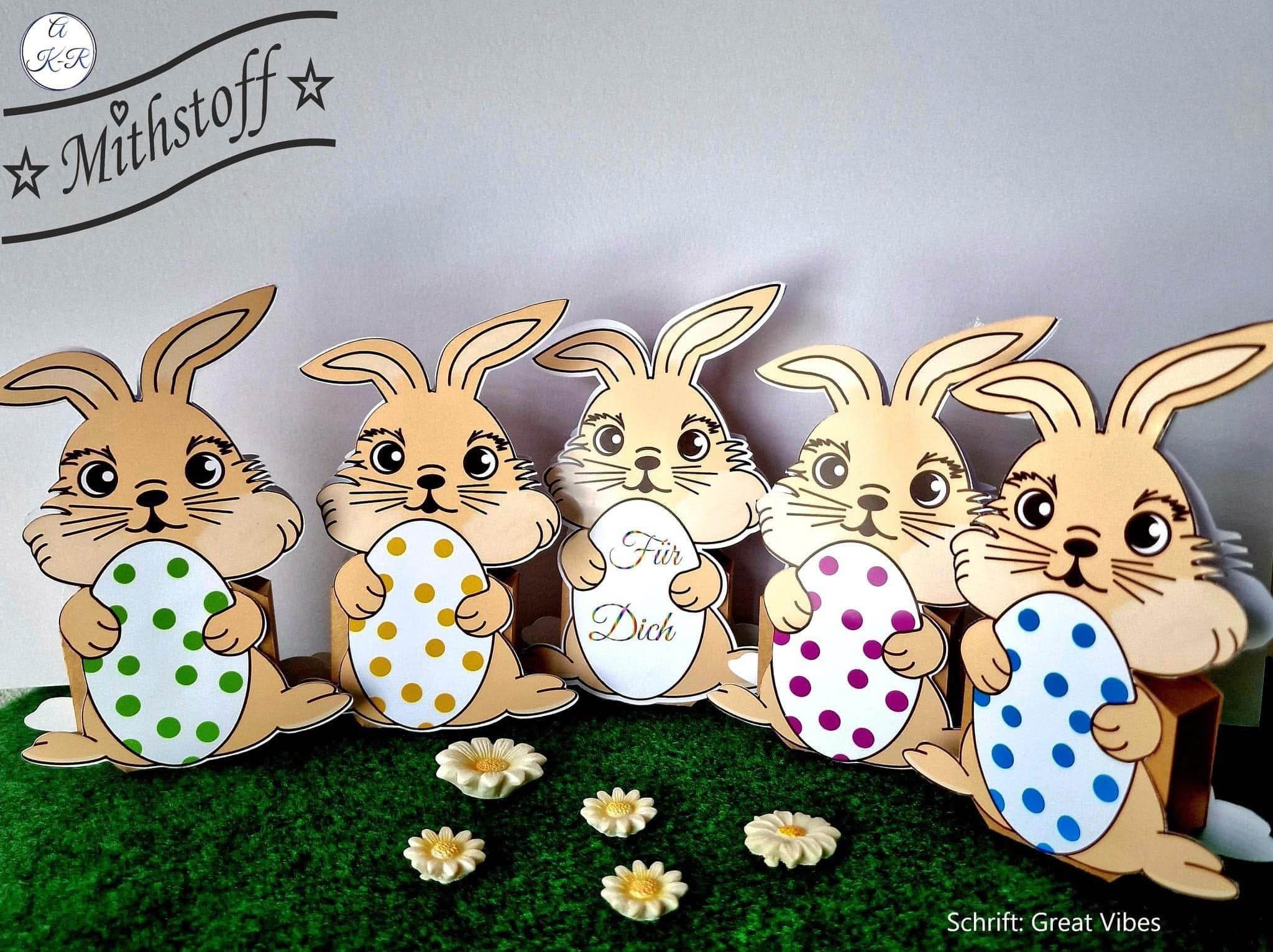 Plotterdatei - Osterhase Ostern - Inkl. 30 x Digipaper - SVG - DXF - Sewando