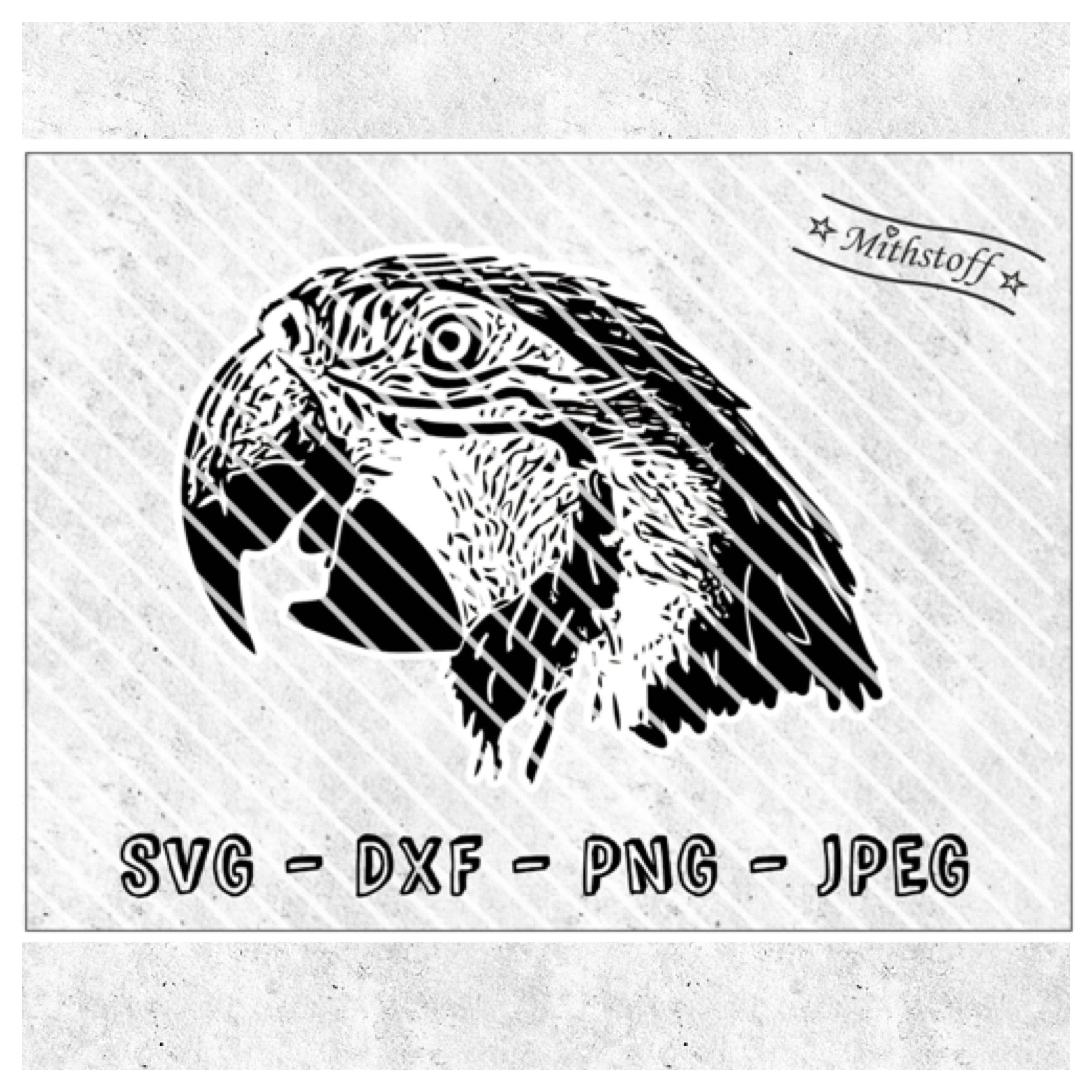 Plotterdatei - Wildnis - Papagei - SVG - DXF - Datei - Tierkopf - Sewando