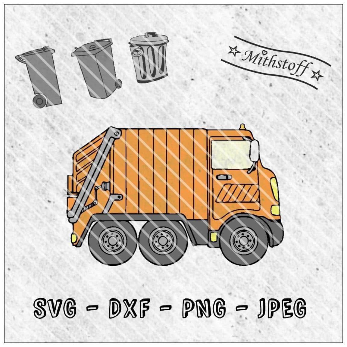 Plotterdatei - Abfall - Müllabfuhr - Mülleimer - SVG - DXF - Sewando
