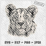 Plotterdatei - Großkatze - Löwin - SVG - DXF - Datei - Sewando