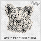 Plotterdatei - Großkatze - Löwin - SVG - DXF - Datei - Sewando