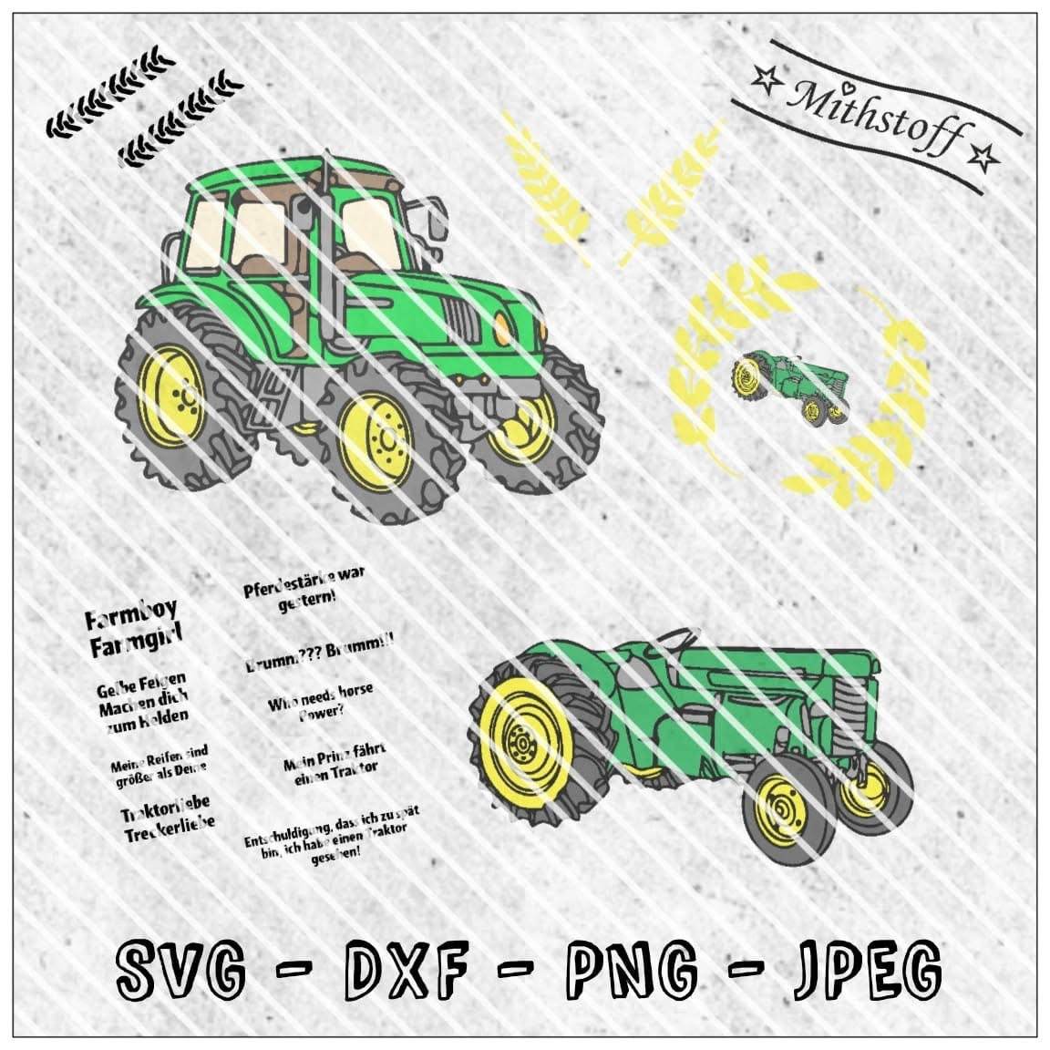 Plotterdatei - Trecker - Traktor - SVG - PNG - DXF - JPEG - Sewando