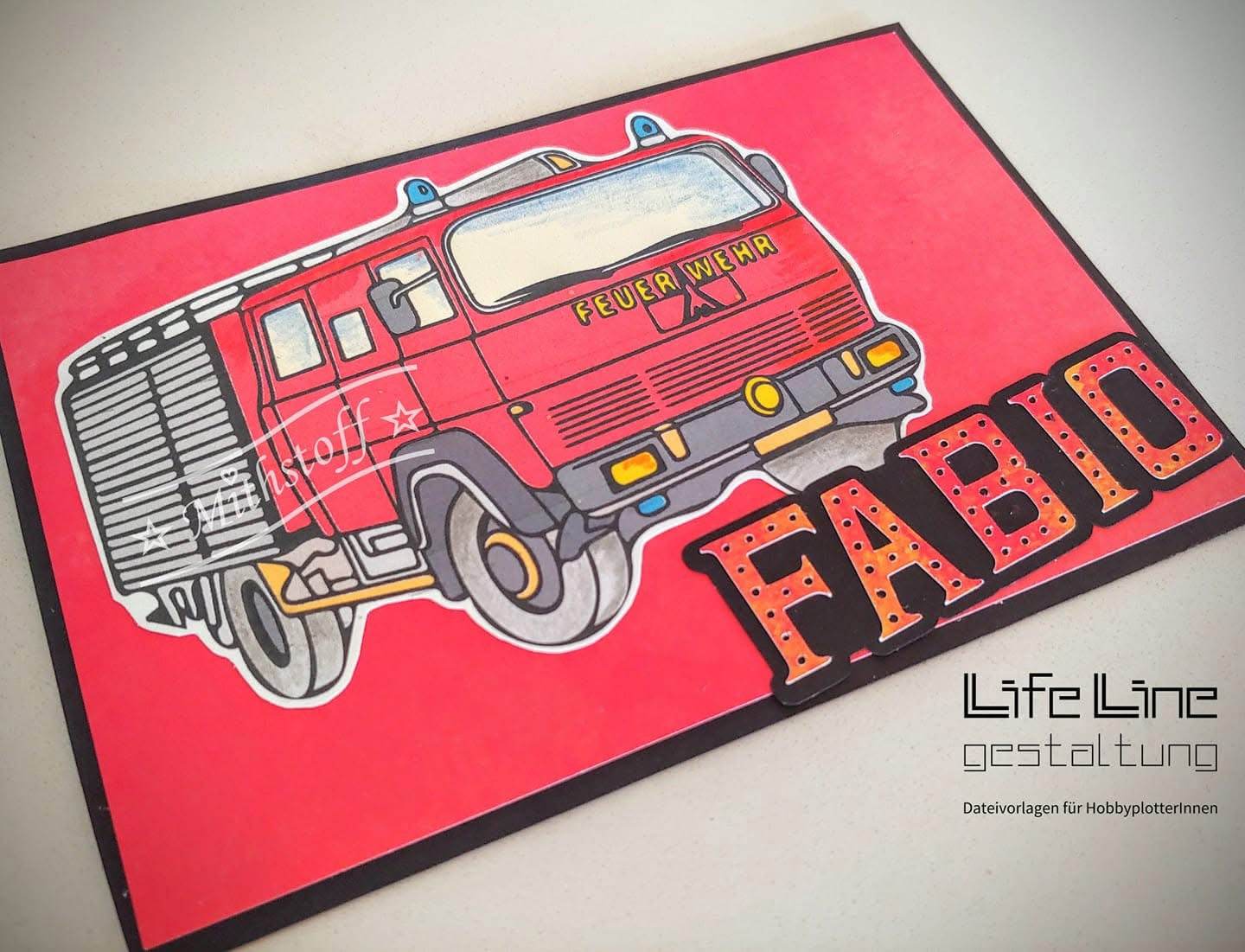 Plotterdatei - Feuerwehr - Hubschrauber - Löschfahrzeug - SVG - DXF - Sewando