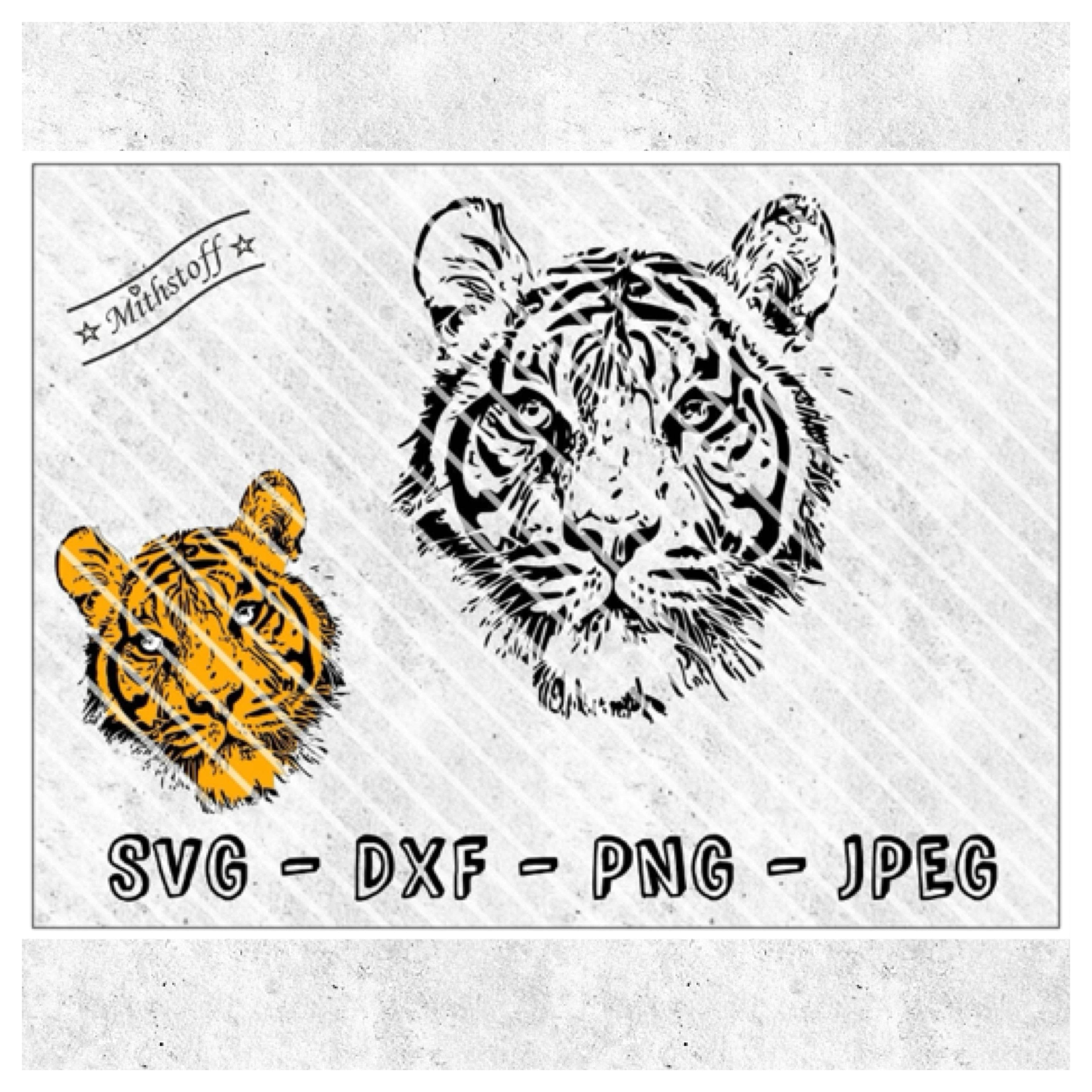 Plotterdatei - Tiger - cool - SVG - DXF - PNG - Jpeg - Datei - Sewando