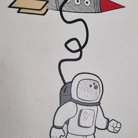 Plotterdatei - Weltraum - Astronaut - SVG - DXF - Weltall - Planeten - Raumfahrt - Sewando