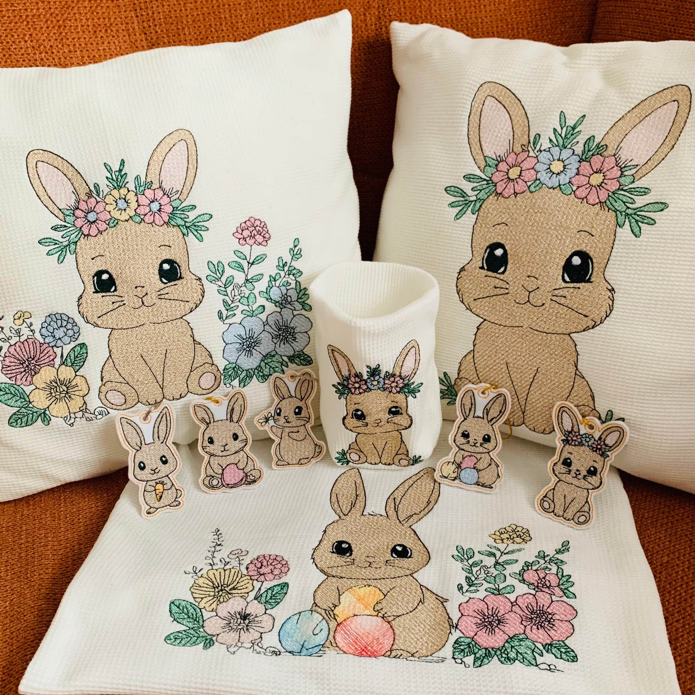 Stickdatei Hase 5 Schlüsselanhänger Set 2513 - Sewando