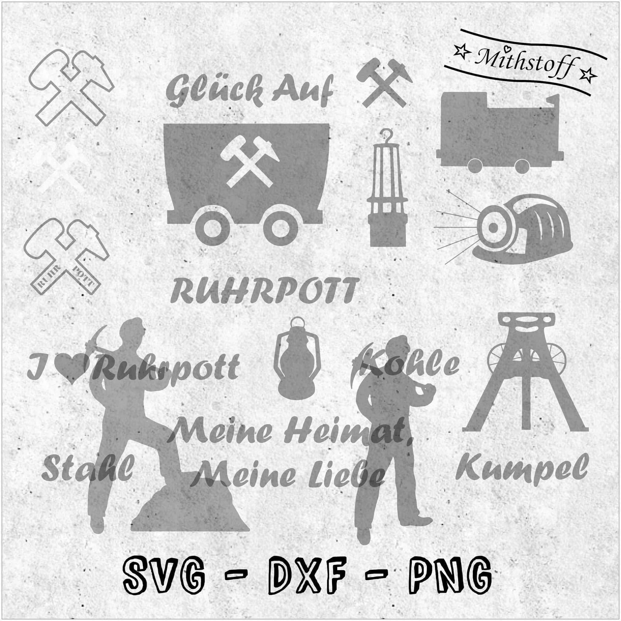 Plotterdatei - Ruhrpott - SVG - DXF - Datei - PNG - Sewando