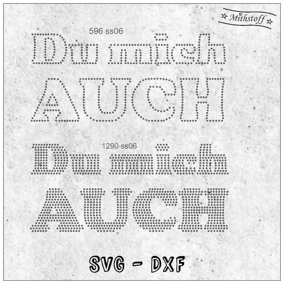 Plotterdatei - Strass - Du mich auch - SVG - DXF - Spruch - Sewando