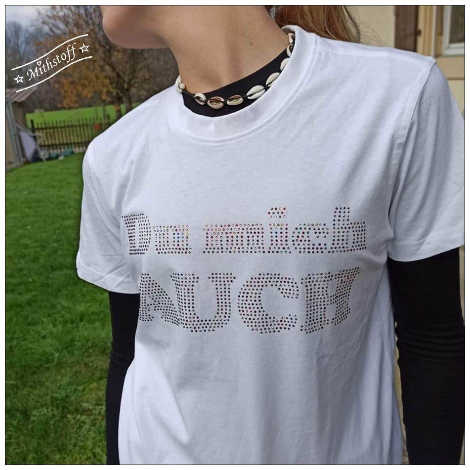 Plotterdatei - Strass - Du mich auch - SVG - DXF - Spruch - Sewando