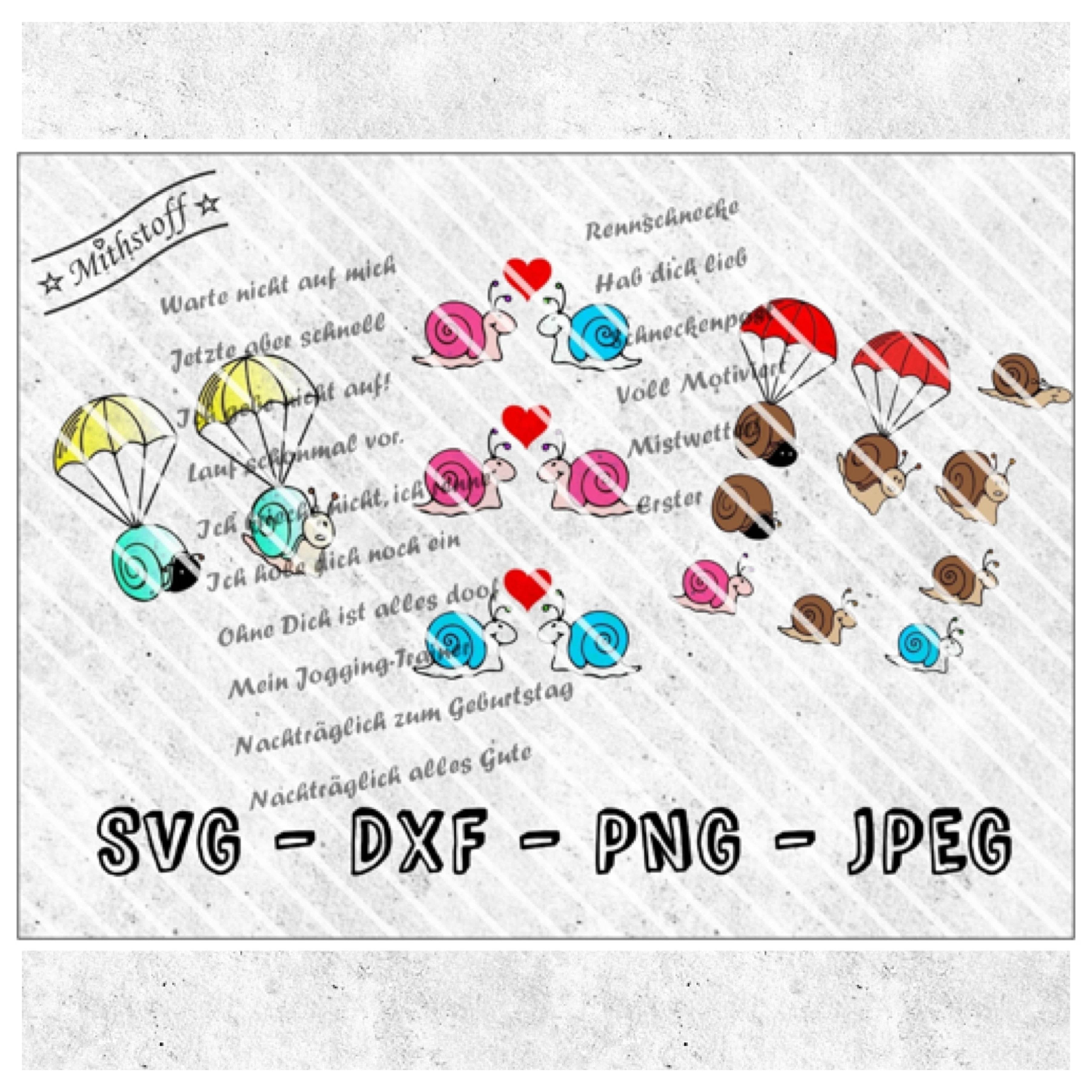 Plotterdatei - Schnecke - Rennschnecke - SVG - DXF - PNG - Datei - Sewando