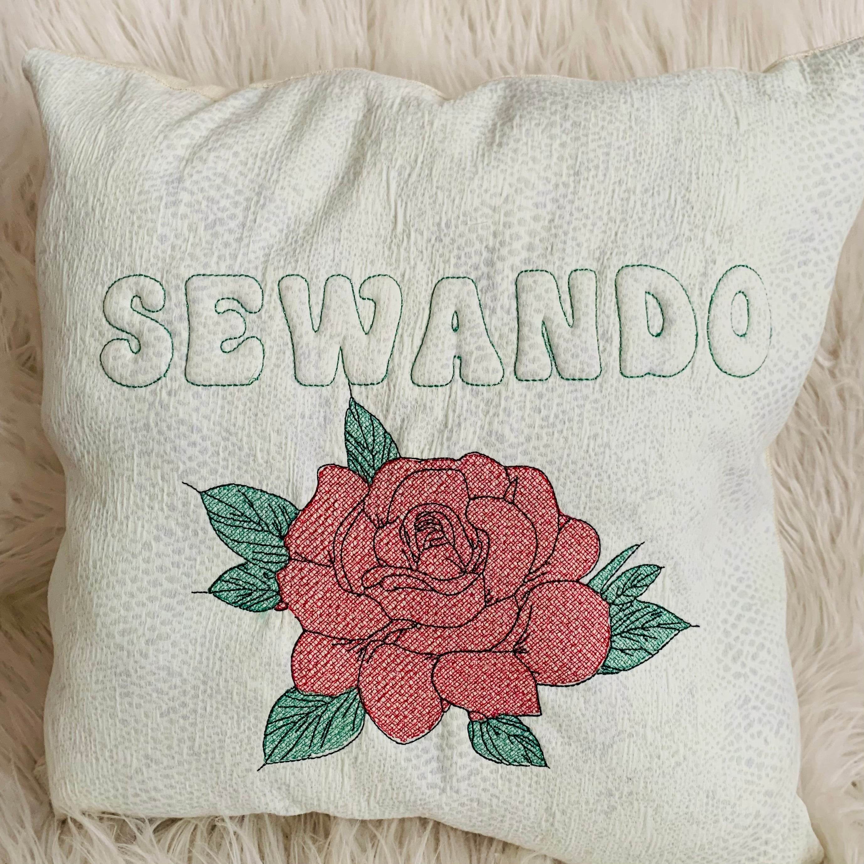 exklusiv bei Sewando: Stickdatei Rose - Sewando