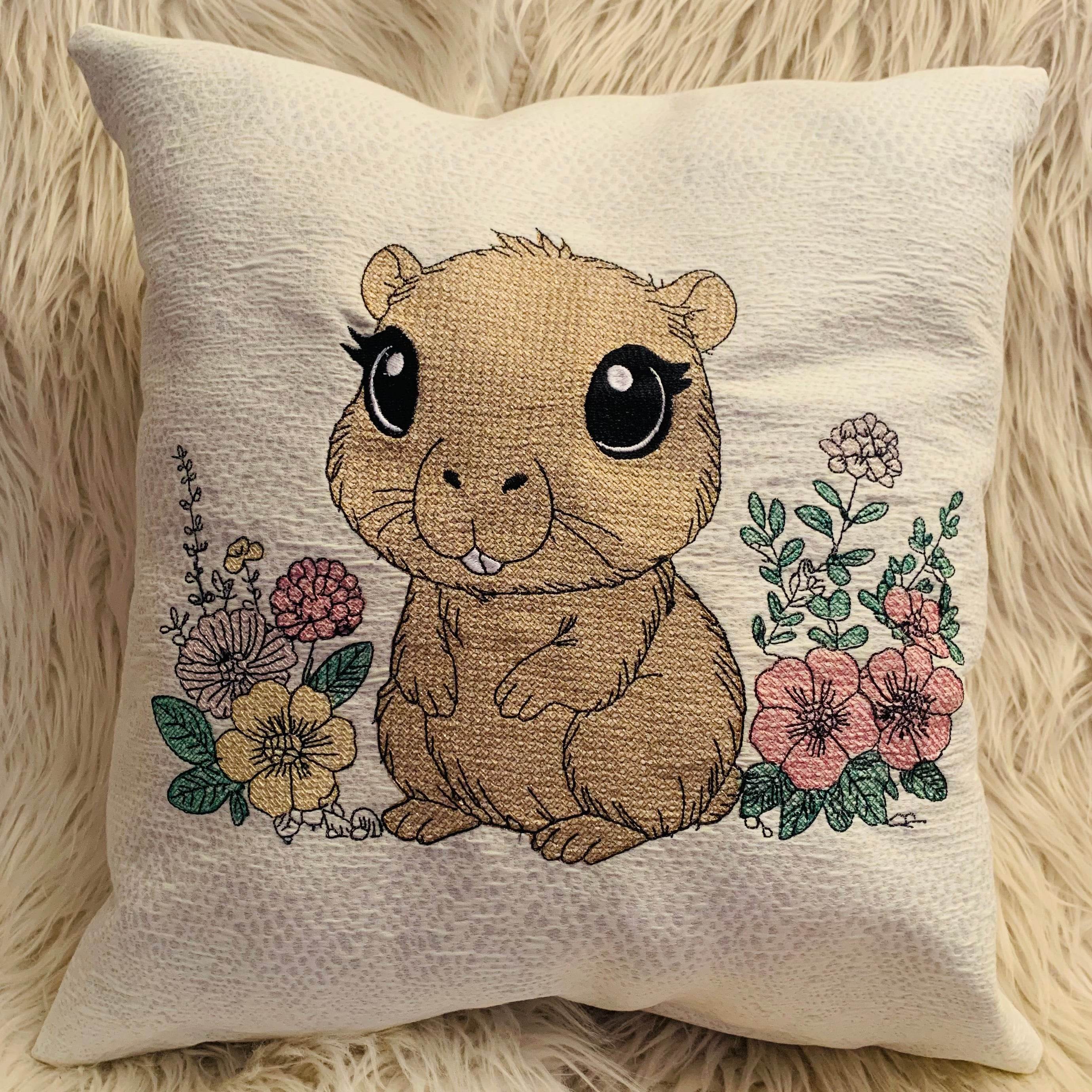 Stickdatei Capybara mit Blumen Set 2517 - Sewando