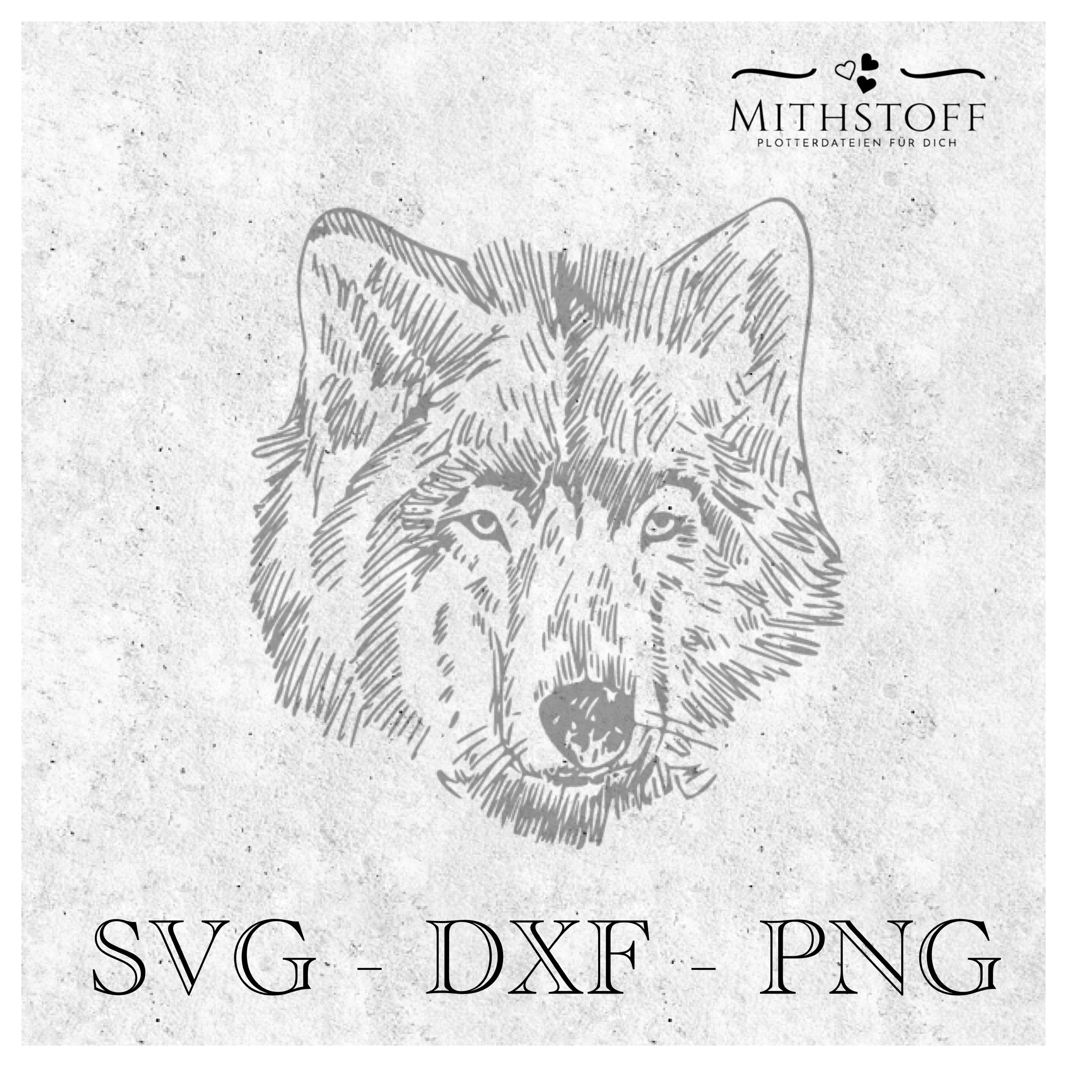 Plotterdatei - Wolf - SVG - DXF - PNG - plotten - basteln - Datei - Sewando