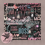 „Mom Vibes“ – digitales Stoffdesign mit Gewebestruktur (27×27 cm, 300 dpi, JPEG) - Sewando