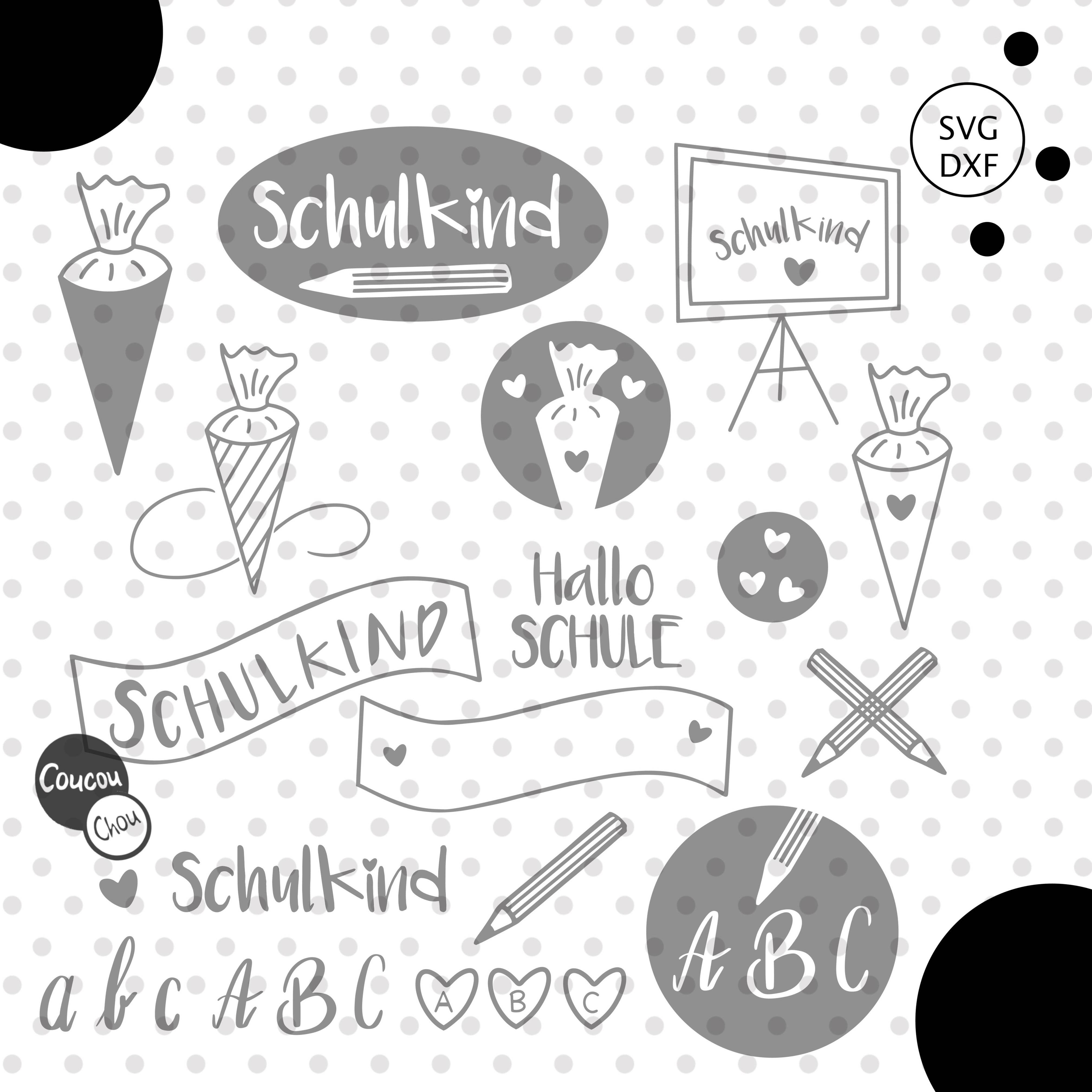 Plotterdatei Schulkind Einschulung svg dxf - Sewando