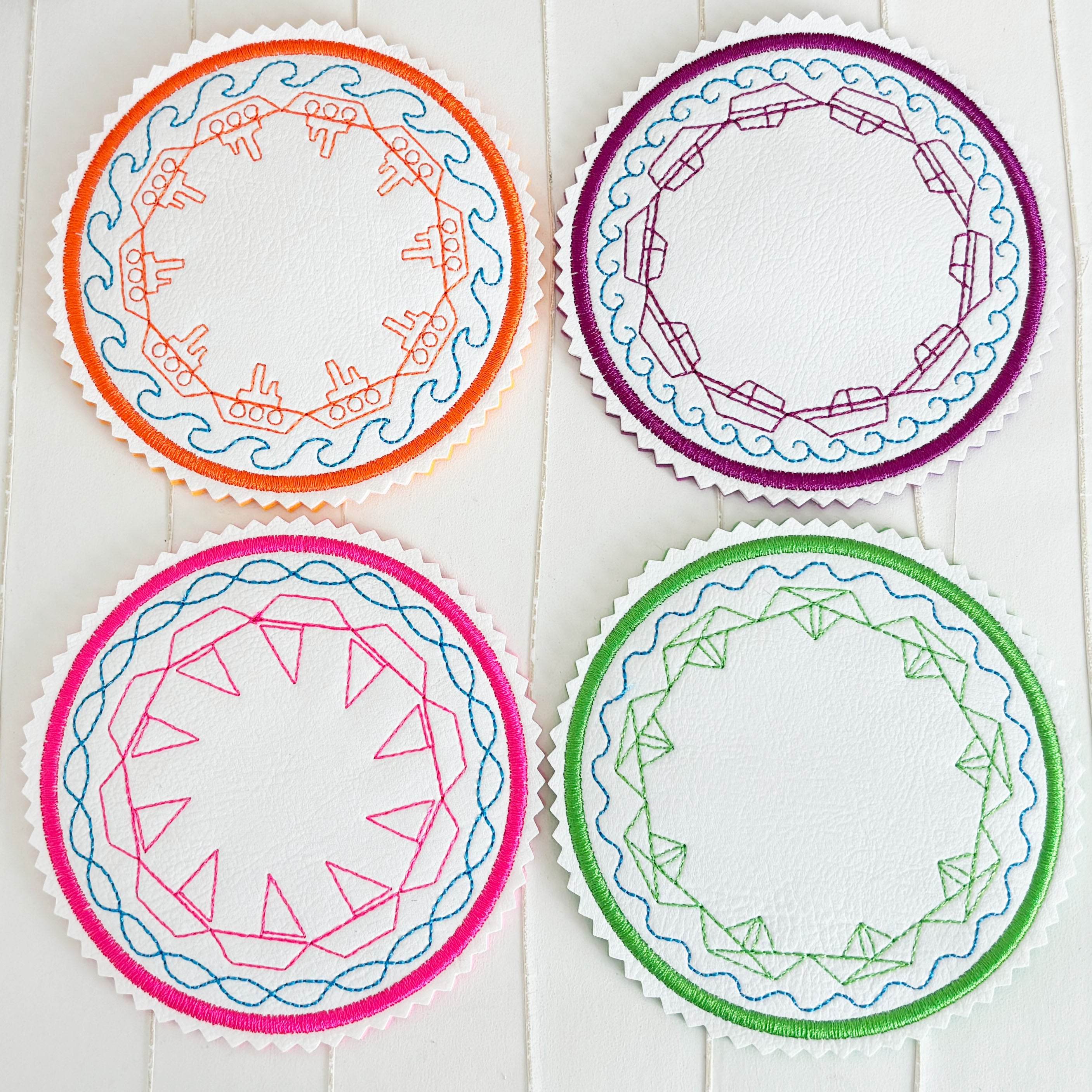 4x Stickdatei Schiffe ITH Untersetzer - Sewando