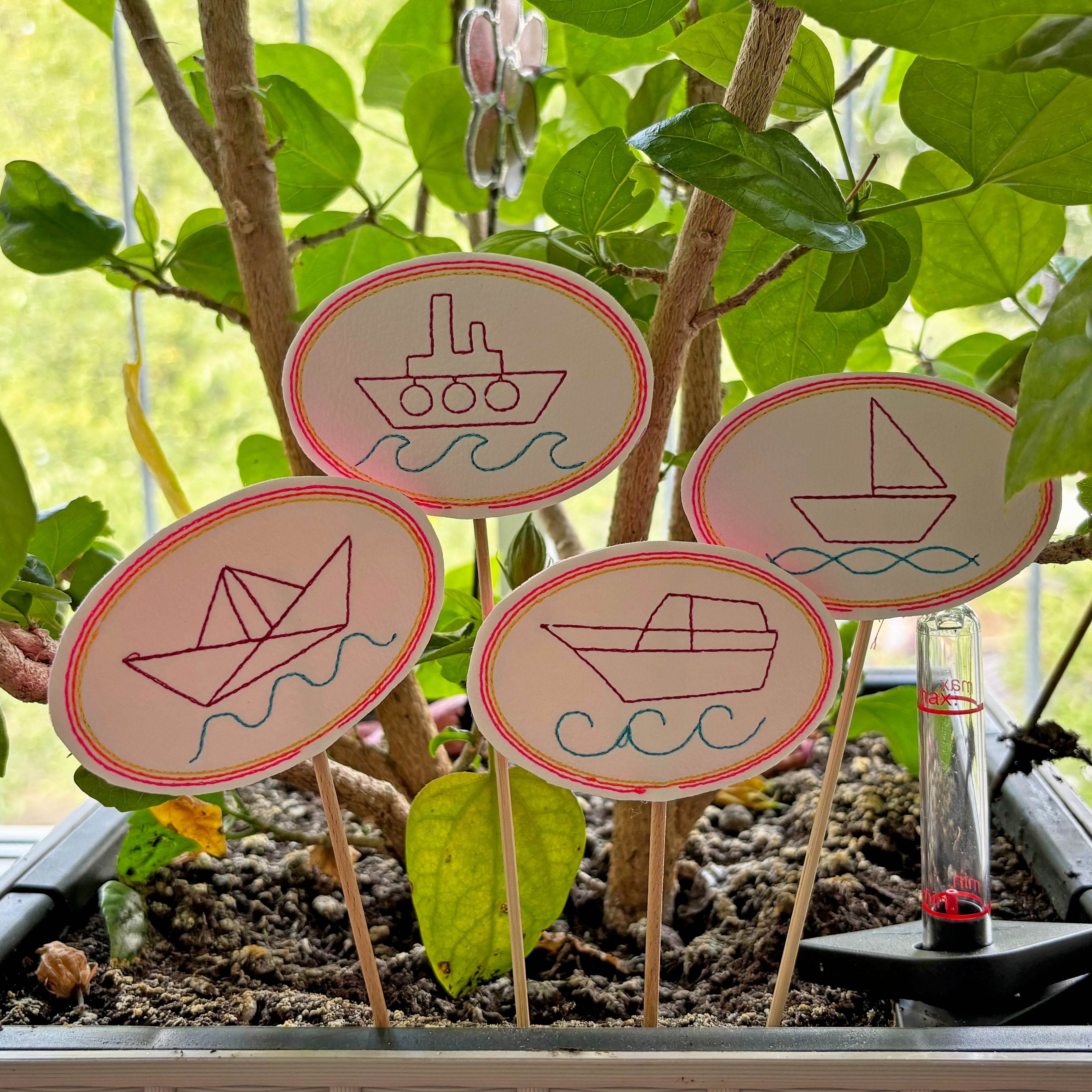 5x Stickdatei Schiffe Blumenpieker - Sewando