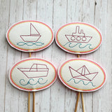 5x Stickdatei Schiffe Blumenpieker - Sewando