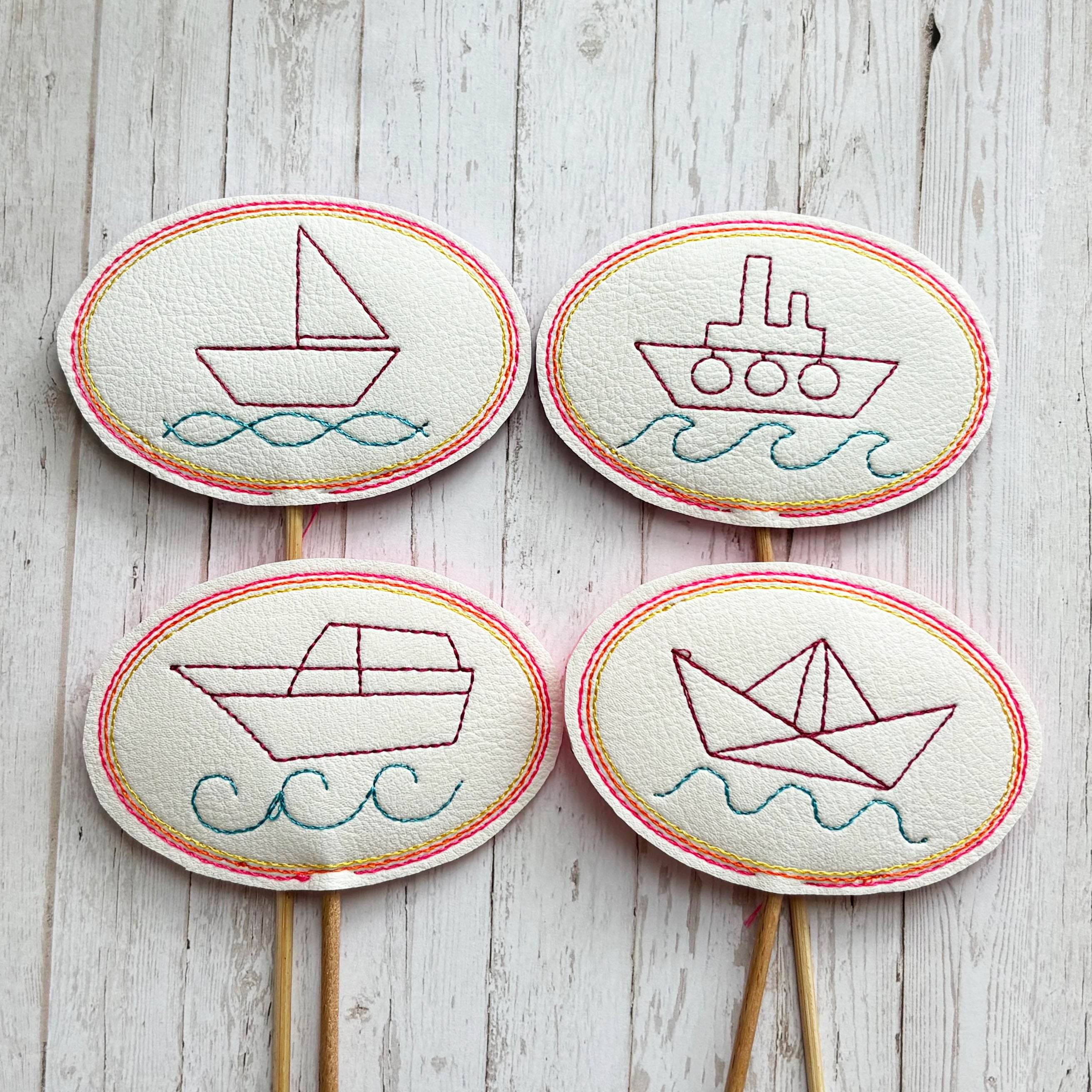 5x Stickdatei Schiffe Blumenpieker - Sewando