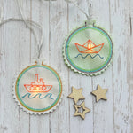 5x Stickdatei Schiffe Lichterkettencover - Sewando
