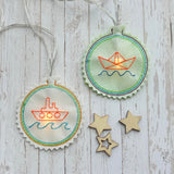 5x Stickdatei Schiffe Lichterkettencover - Sewando