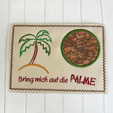 4x Stickdatei "Palme" ITH Mugrug und Schild