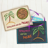 4x Stickdatei "Palme" ITH Mugrug und Schild