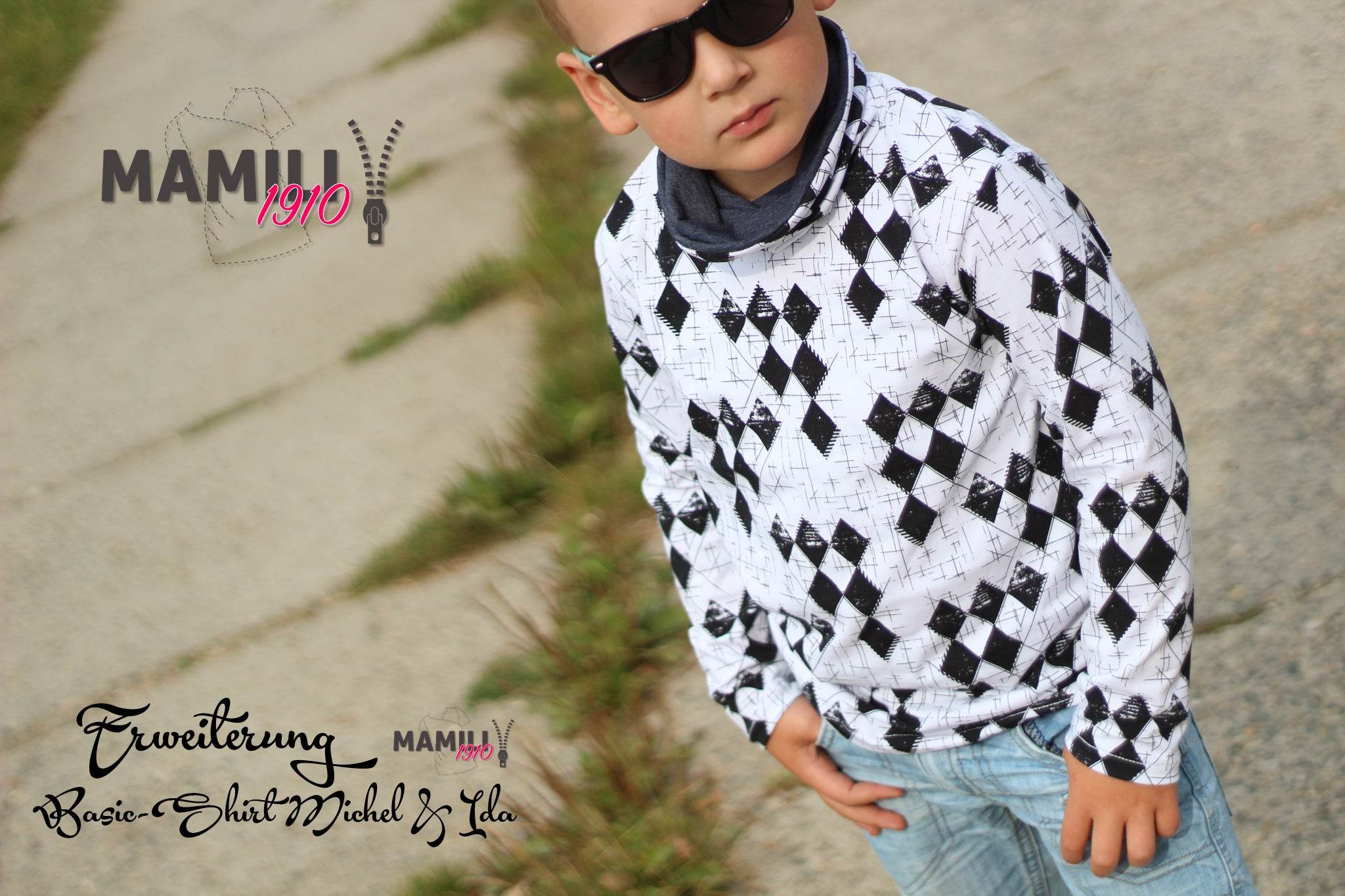 Basic-Shirt Michel plus Kragen/Kapuzen Add on 74-164 - Sewando