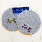 3x Stickdatei "Miniranke Blatt" in Satinstick