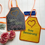 3x Stickdatei "Flaschenschürze Wein Weib Gesang"