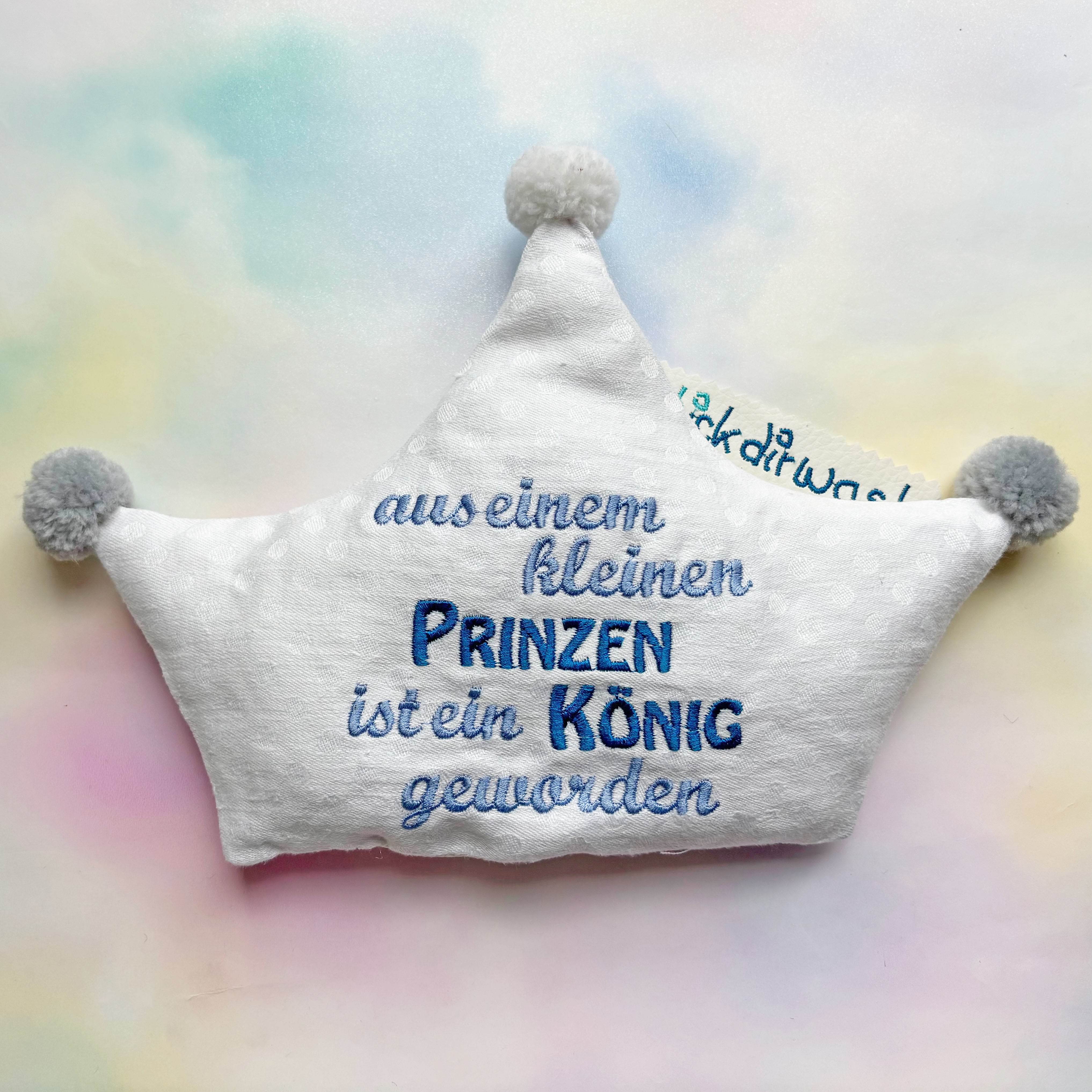 7x Stickdatei ITH Kronenkissen Prinz - Sewando