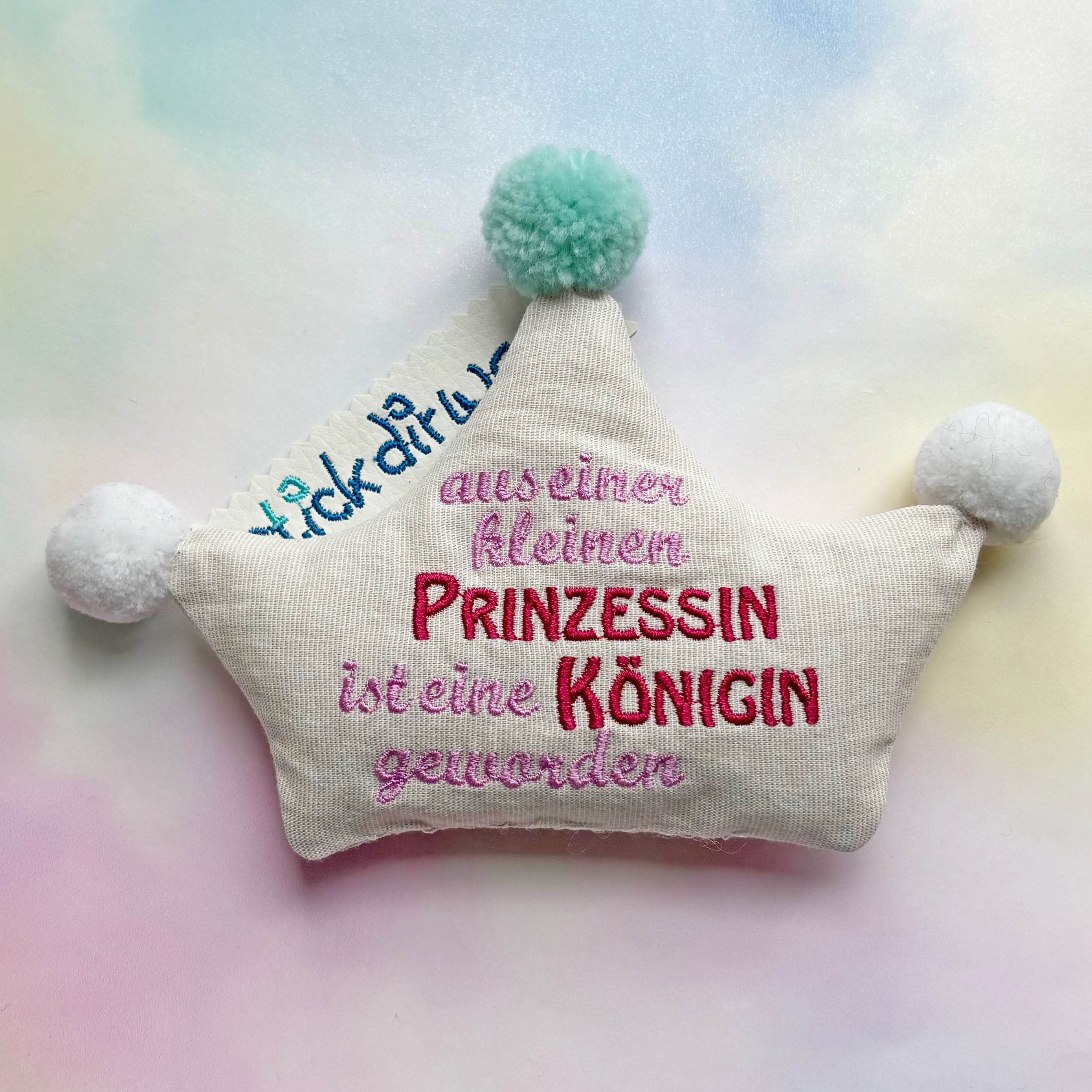 7x Stickdatei ITH Kronenkissen Prinzessin - Sewando
